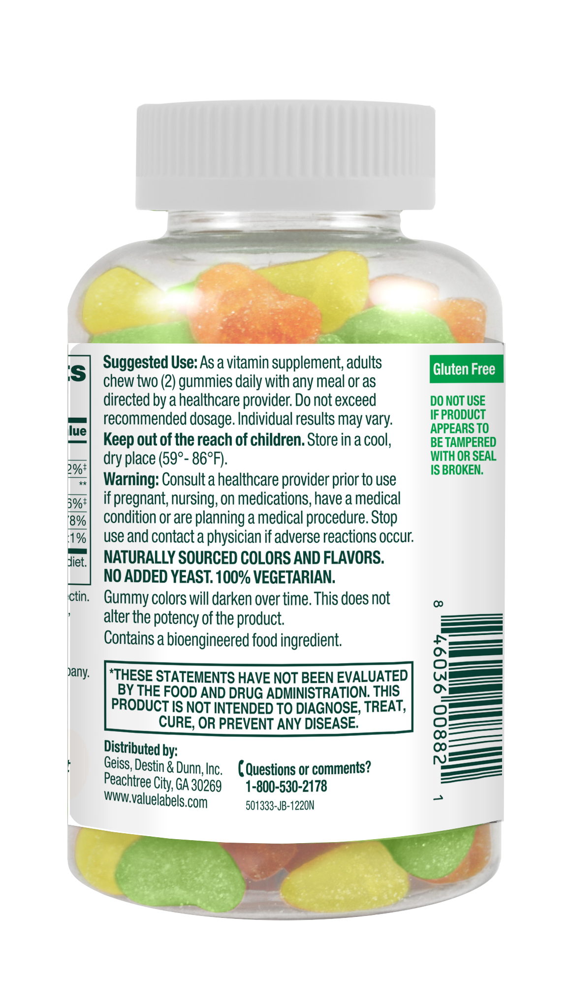 This product's supplement facts.