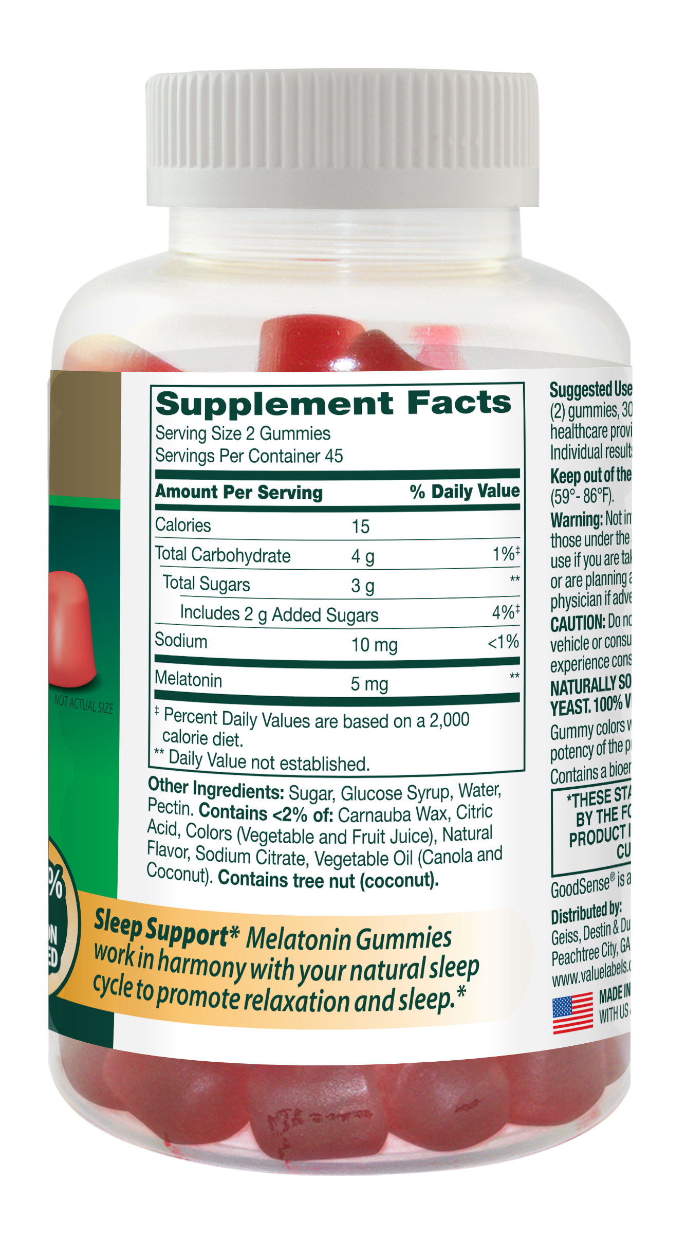 This product's supplement facts.