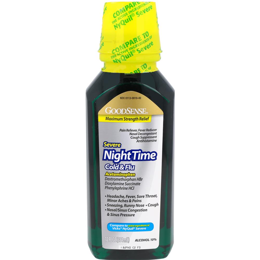 GoodSense&reg; NightTime Severe Cold & Flu Max Strength 12 oz