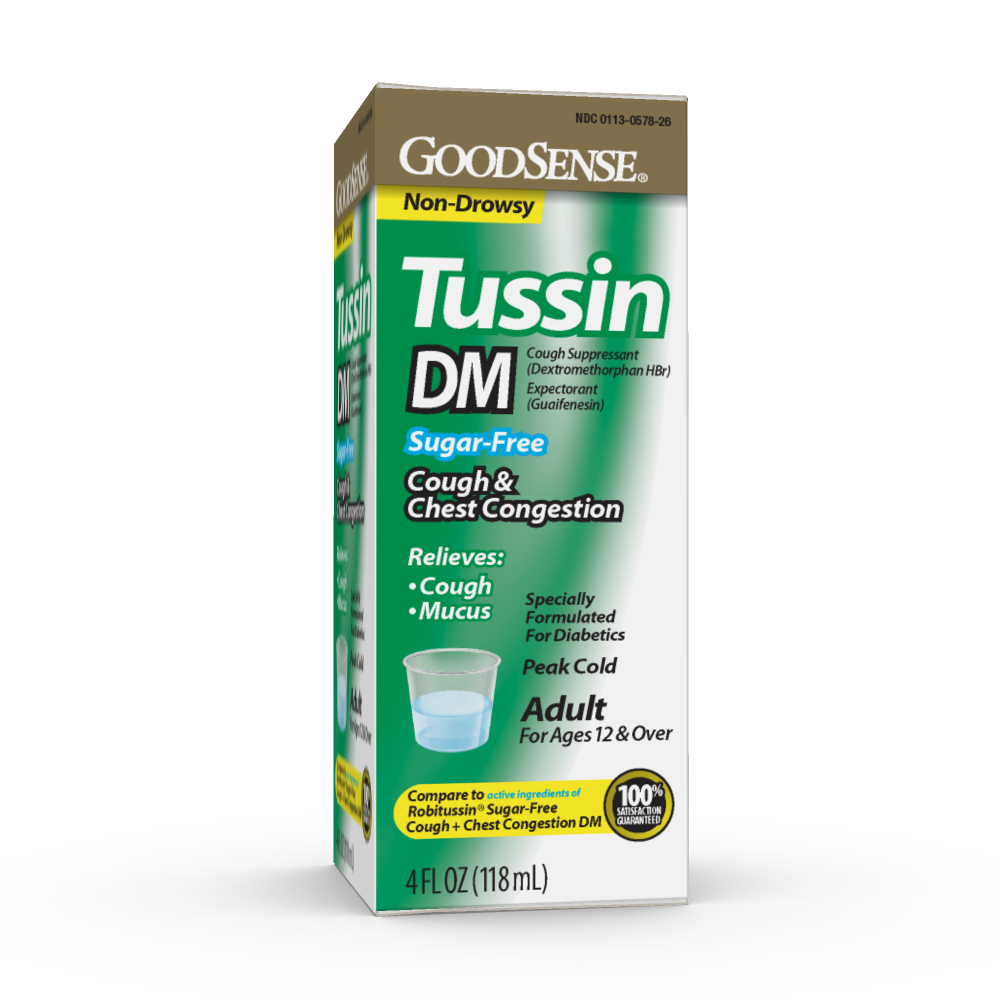 GoodSense® Tussin SugarFree DM, Cough Suppressant, 4 Fl Oz