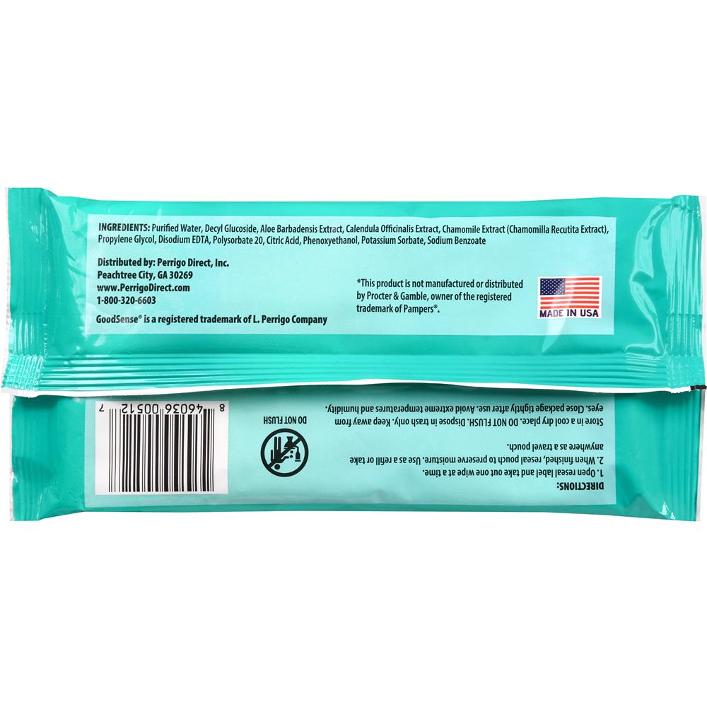 GoodSense® Baby Wipes, Unscented, Sensitive Formula Hypoallergenic, 16/ea directions.