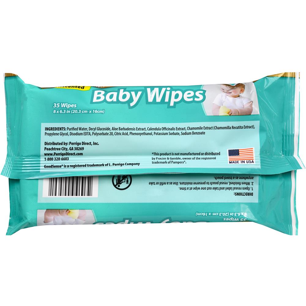 GoodSense® Baby Wipes, Unscented, Sensitive Formula, Hypoallergenic 35/ea directions.